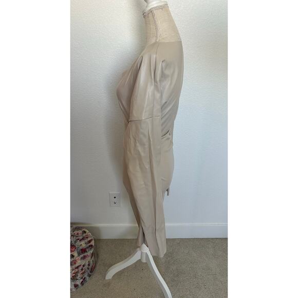Micas Faux Leather Mini Dress in Bone - S - Picture 3 of 8